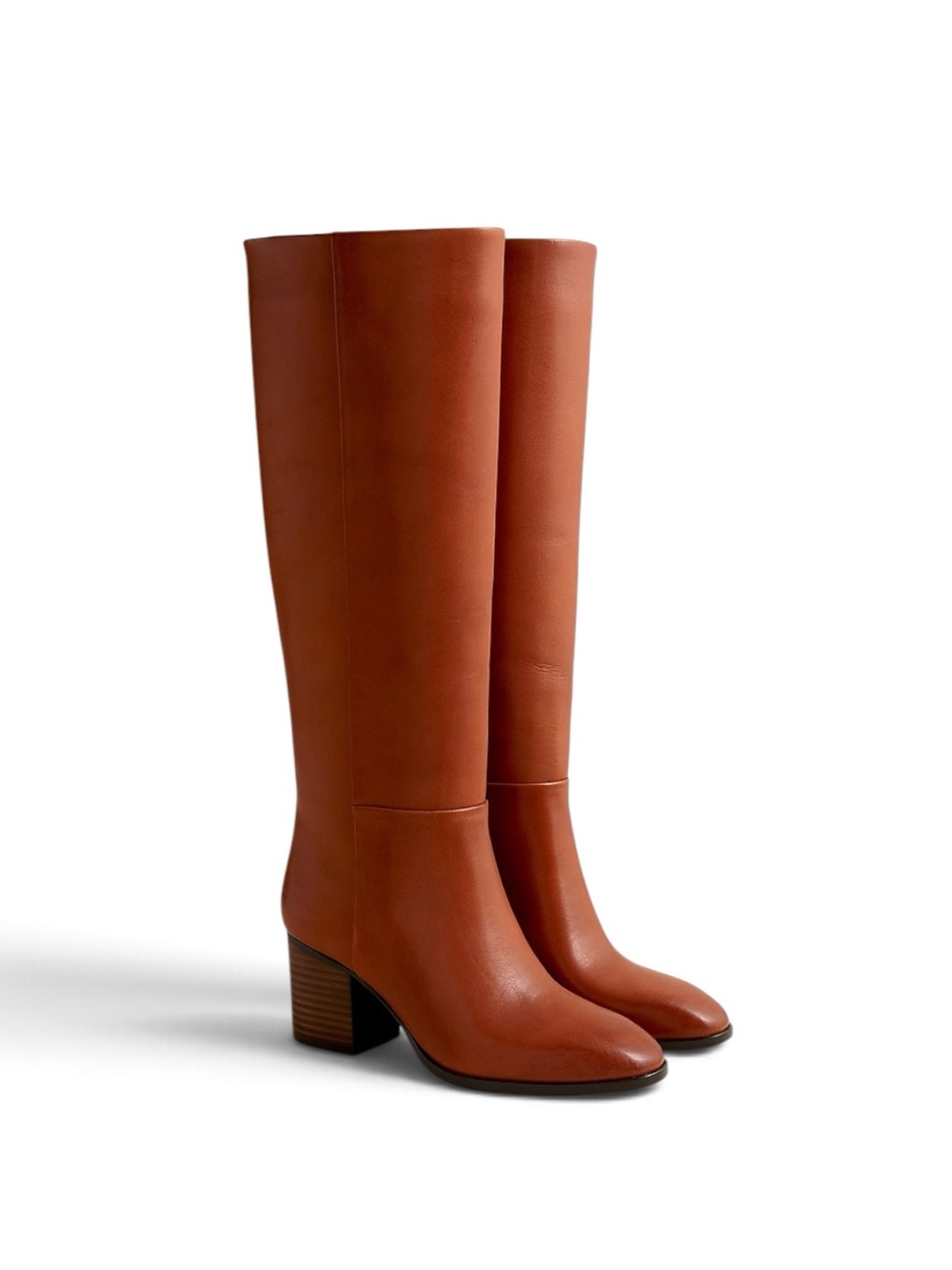 J Crew Sadie Knee High Boots Leather Tan Sz 7.5